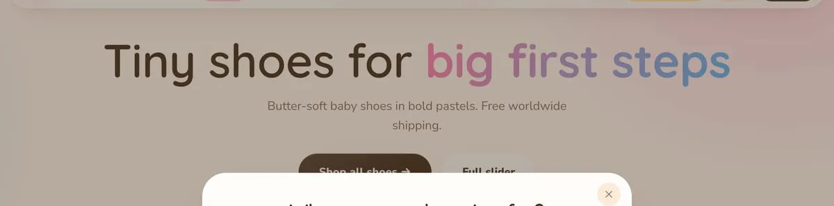 The Babyhouse home page with an editorial hero and a product photograph