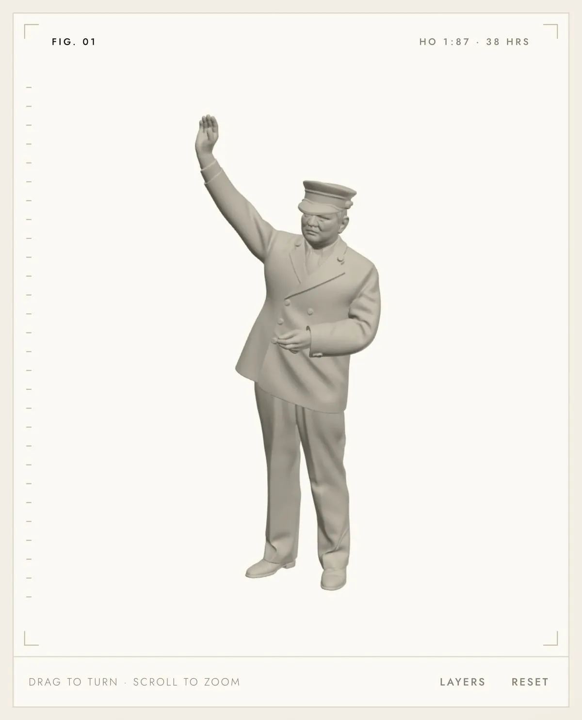The Trainstation hero: a rotatable 3D figure beside a three-step explanation of the service